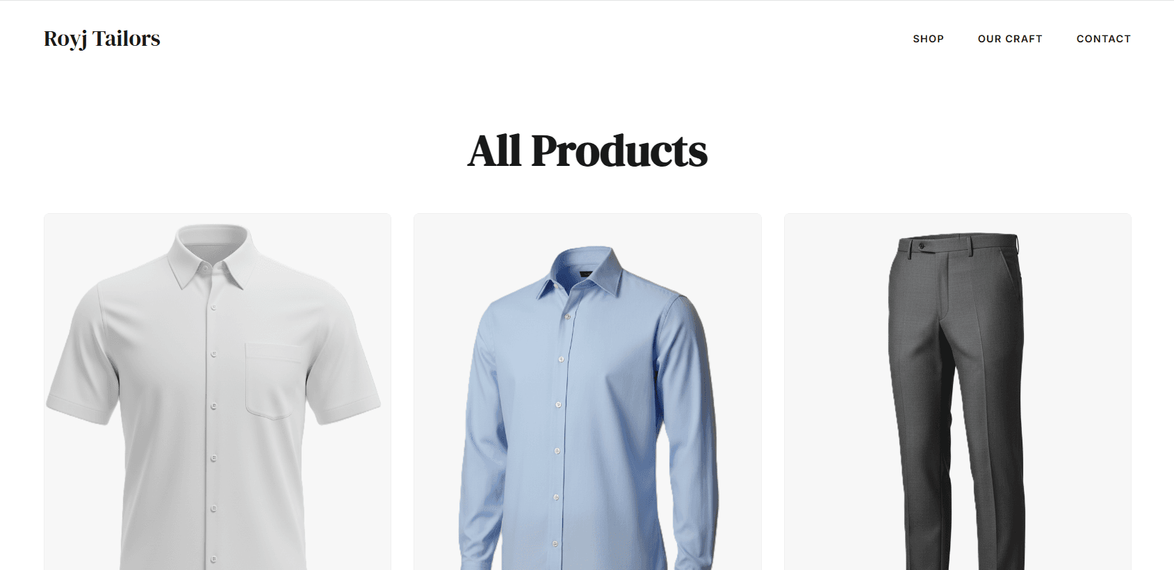 Roy J Tailors - Bespoke Tailoring Website